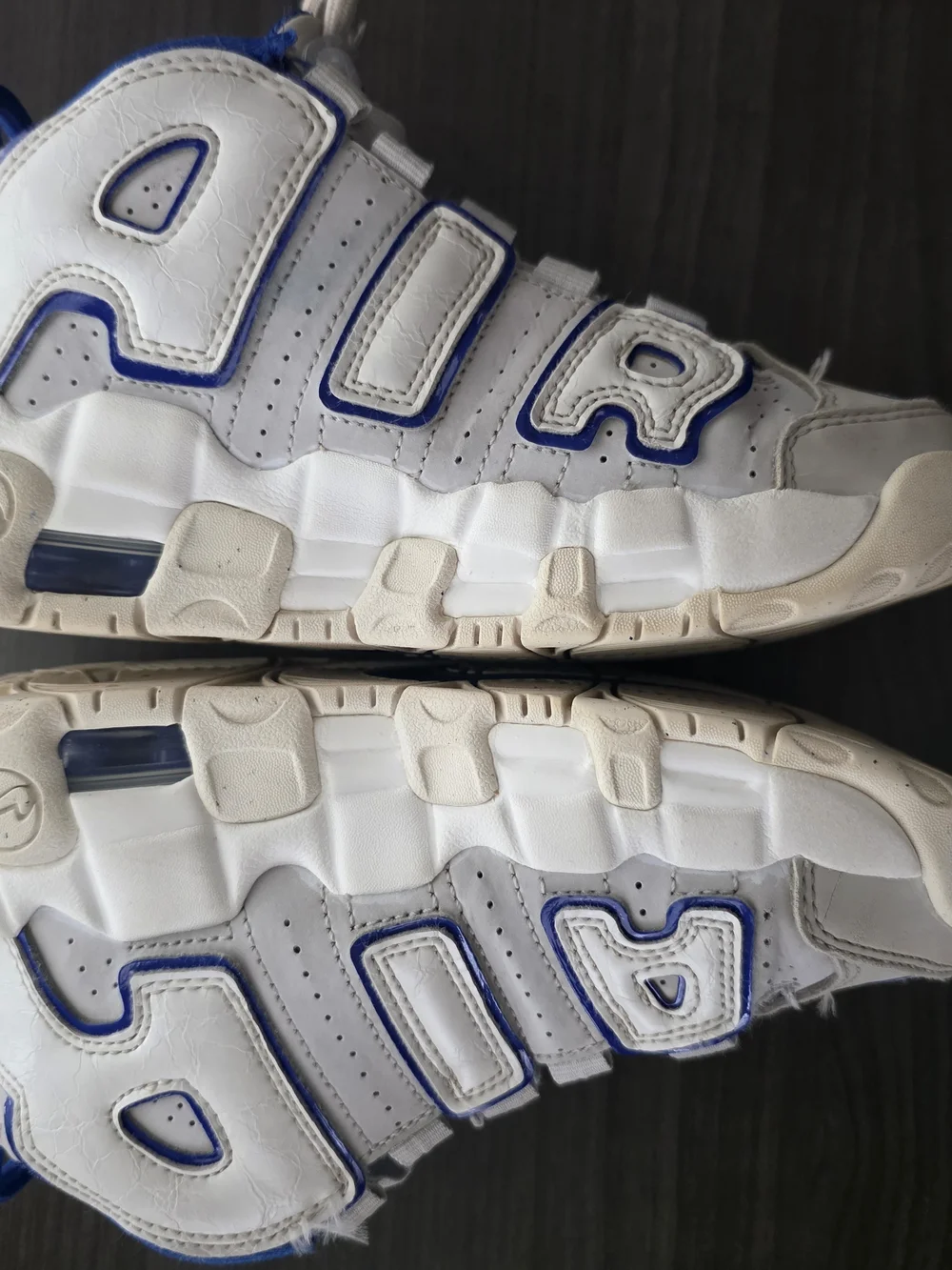 Nike Air More UpTempo Kids Summit White Racer Blue Sz 13.5y FN4858-100